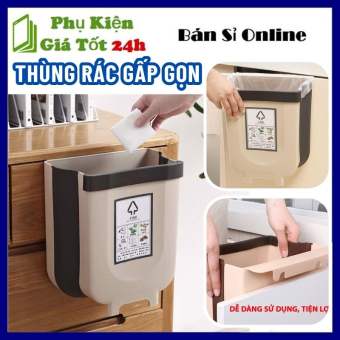 Thùng Rác Gấp Gọn Mini Kích Thước 13.5 x 16.5cm Làm Bằng Nhựa Cứng Dùng Để Treo Tủ Bếp Sau Ghế Ô Tô Thiết Kế Gọn Nhẹ Tiện Dụng - Thùng Rác Thông Minh Gấp Gọn Mini Gắn Cánh Tủ Bếp Cao Cấp
