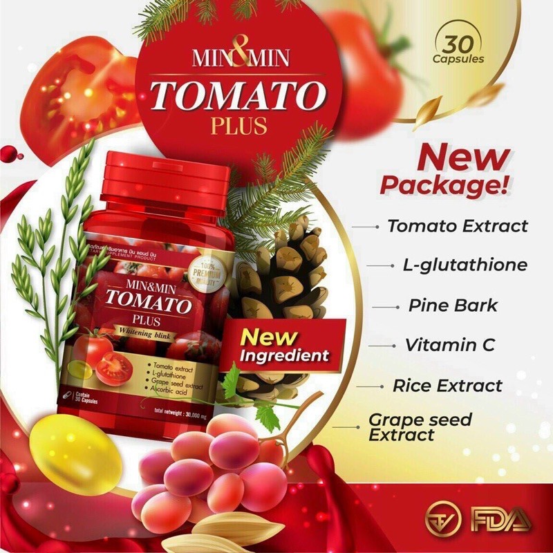 Viên uống trắng da cà chua Tomato Plus Thái Lan