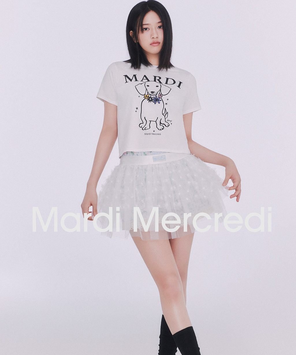[IVE AnYujin PICK / 4 FIT] ÁO PHÔNG MARDI MERCREDI SWING THE TAIL DDANH HIỆU HOA ĐA MÀU (2025Mới)
