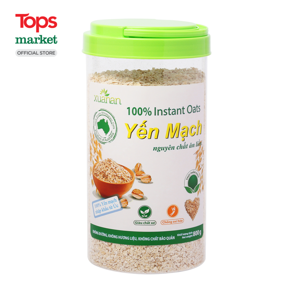 Yến mạch nguyên chất ăn liền xuân an 800g