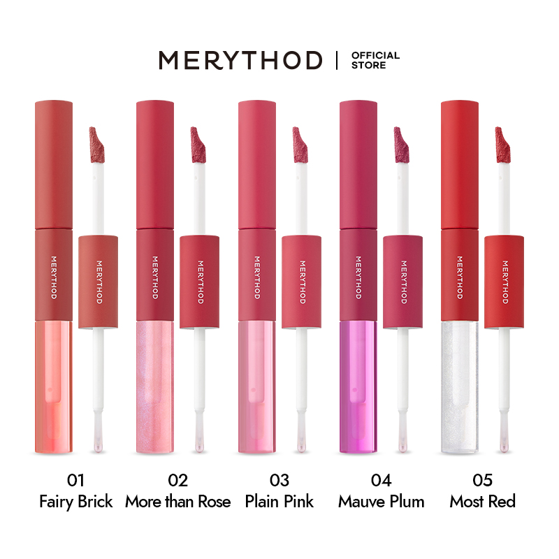 Gambar [MERYTHOD] Reel Tattoo Dual Lip Glow Tint Gloss, Lip Tint and Lip Gloss Together