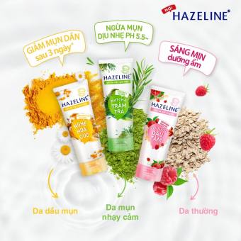 Sữa Rửa Mặt Hazeline Tuýp 50g/100g (Nghệ/Yến Mạch/Matcha)