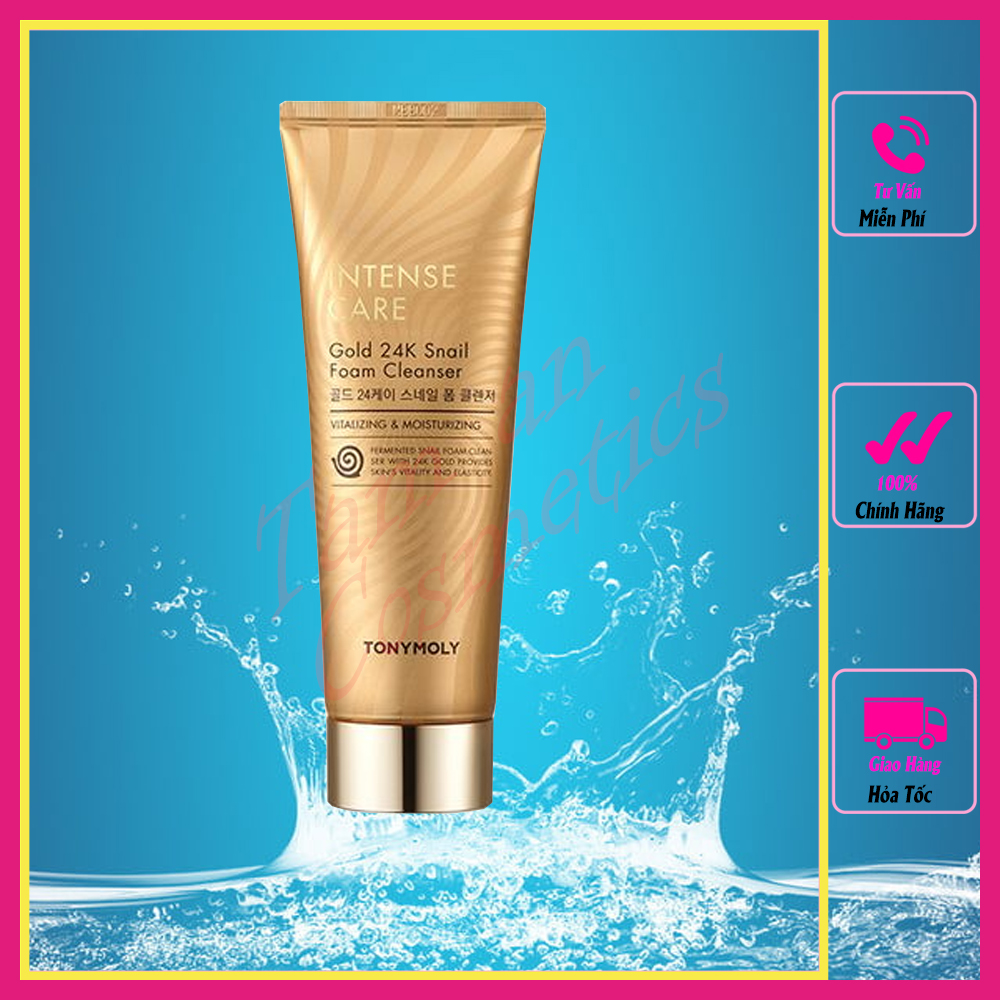 Sữa rửa mặt ốc sên vàng 24k snail foam cleanser tonymoly