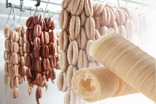 Combo 5 Vỏ xúc xích Collagen size 25mm Viscofan Đức làm xúc xích, lạp xưởng (loại 1 NDX)