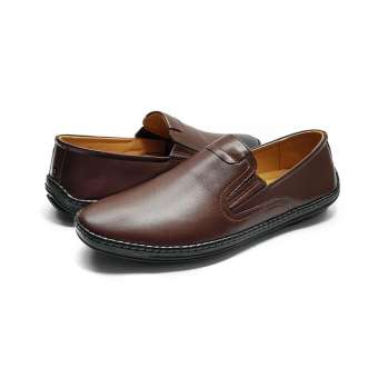 Giày da bò nam Giày lười nam da bò cao cấp Giày đế bệt giày xỏ nam đơn giản hàng hiệu giá rẻ mẫu mới S-8 màu đen nâu