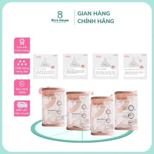 Chính hãng núm ti thay thế bình sữa hegen 0m+, 3m+ , 6m+ và y cắt 6m+