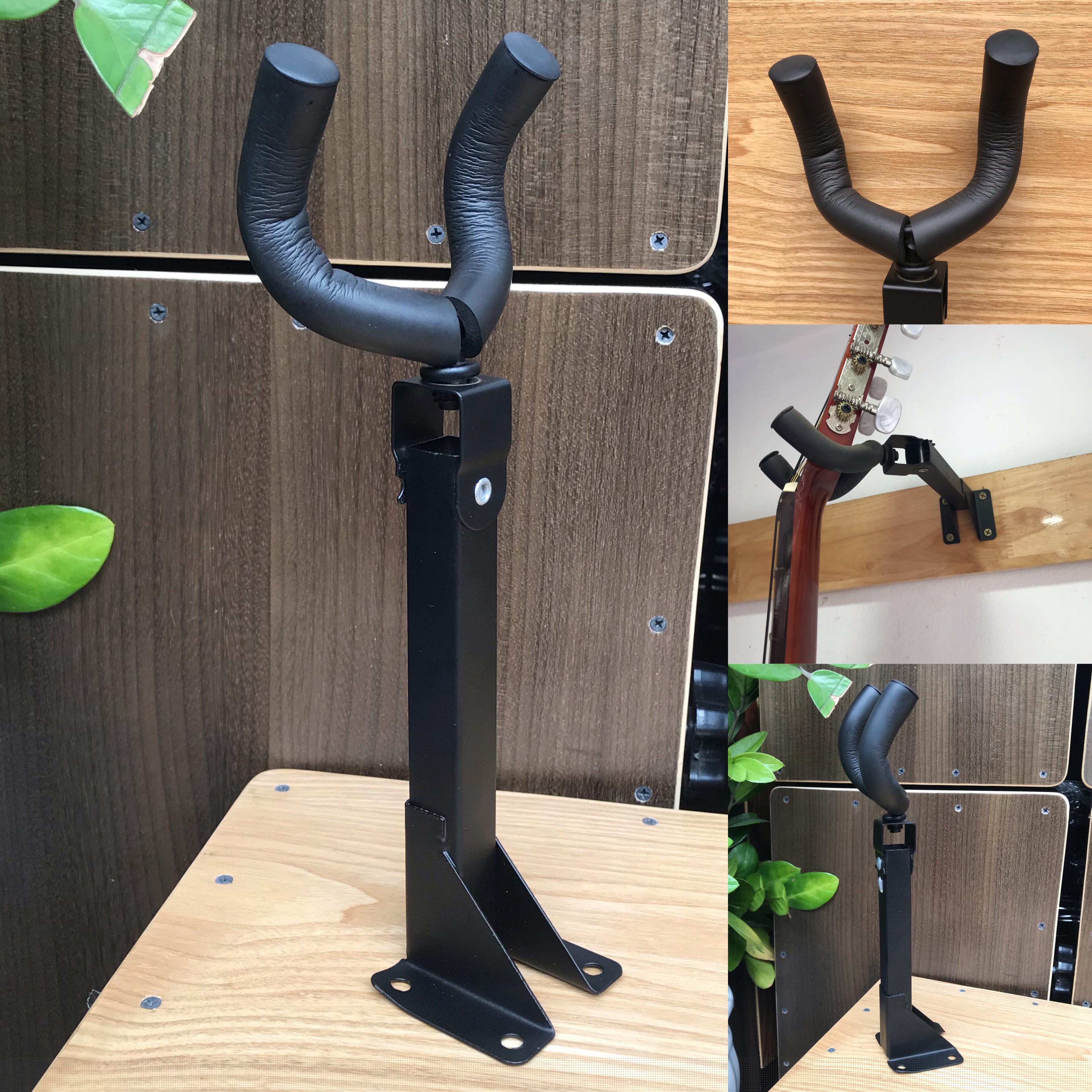 Giá treo guitar bọc cao su - Treo được khối lượng trên 10 ký - Moc treo dài tặng pick guitar