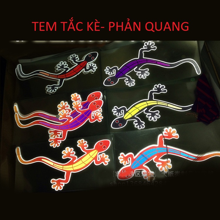 Tem dán xe tắc kè phản quang sticker dán laptop