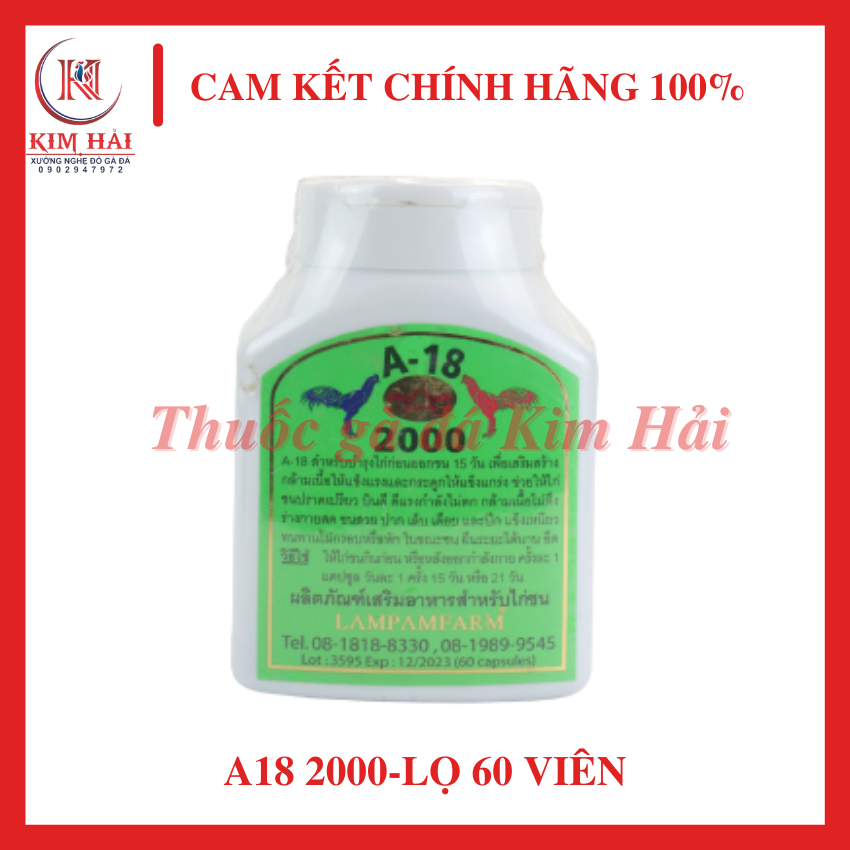 A18 2000 lampam thái lan--cho gà uống trực tiếp-nuôi kích lực trước đá 7-10 ngày dành cho gà đá.