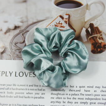 KOREMI Dây Cột Tóc Vải Scrunchies Phi Bóng Full Color - MINT