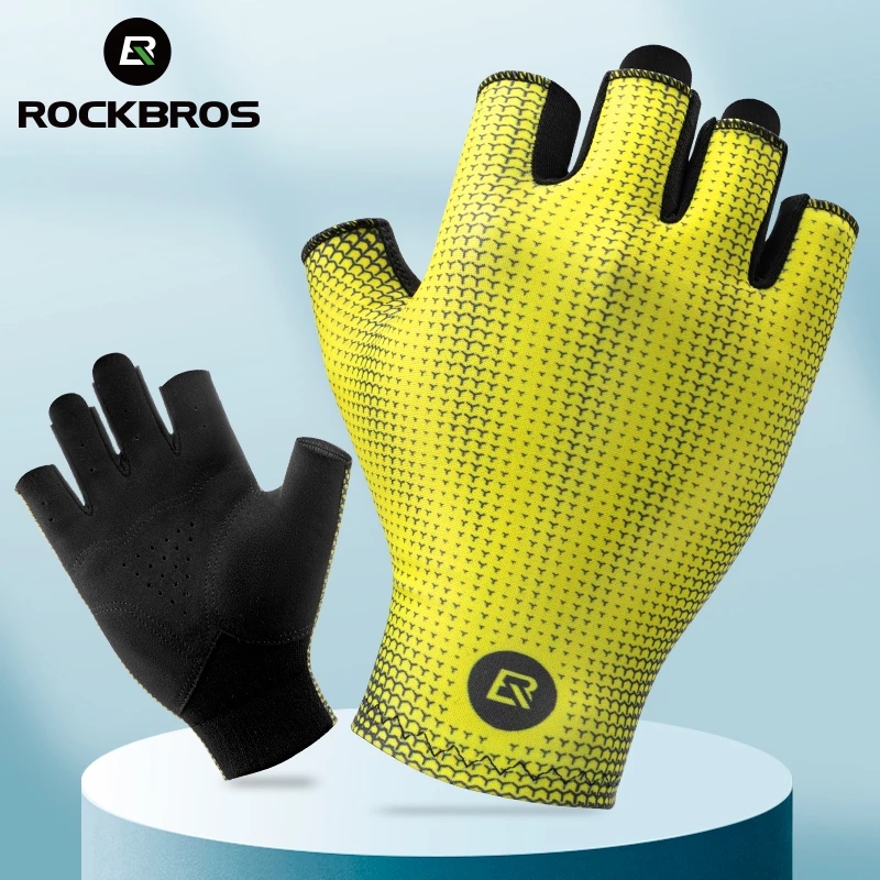  ROCKBROS Găng Tay Ngắn Đạp Xe Mùa Hè Găng Tay Xe Đạp Nửa Ngón Thể Thao Xe Đạp Leo Núi Thoáng Khí Găng Tay Thiết Bị Găng Tay Đạp Xe 