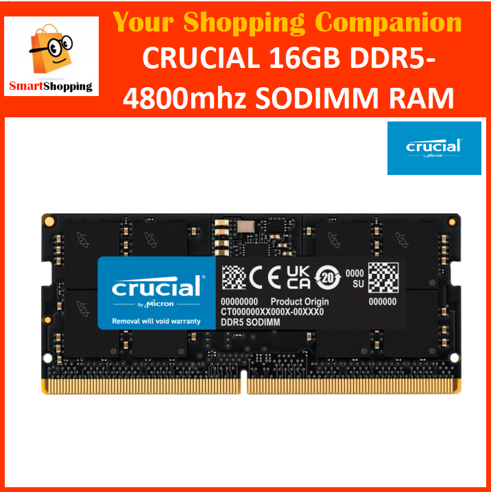 Crucial 64GB Kit (2 x 32GB) DDR5 4800mhz 4800 mhz DIMM RAM for