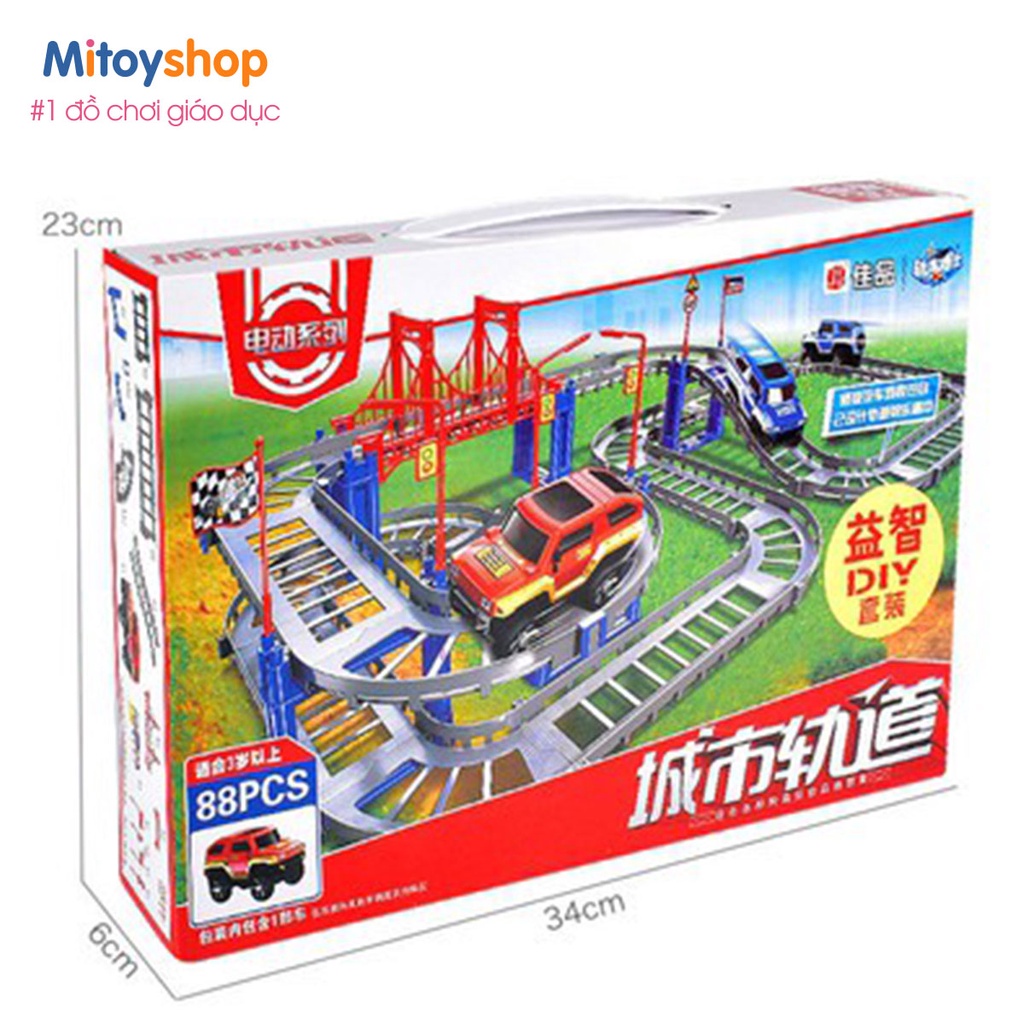 Bộ đồ chơi đường đua ôtô vượt địa hình - lắp ghép thông minh 56 chi tiết - đường đua mô hình lắp ráp