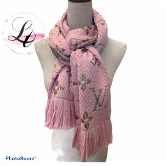 Khăn Len Lv Khăn Choàng Hiệu Quàng Cổ Màu Ghi Cao Cấp Linh Tây- Mềm Mịn Sang Trọng 180*60