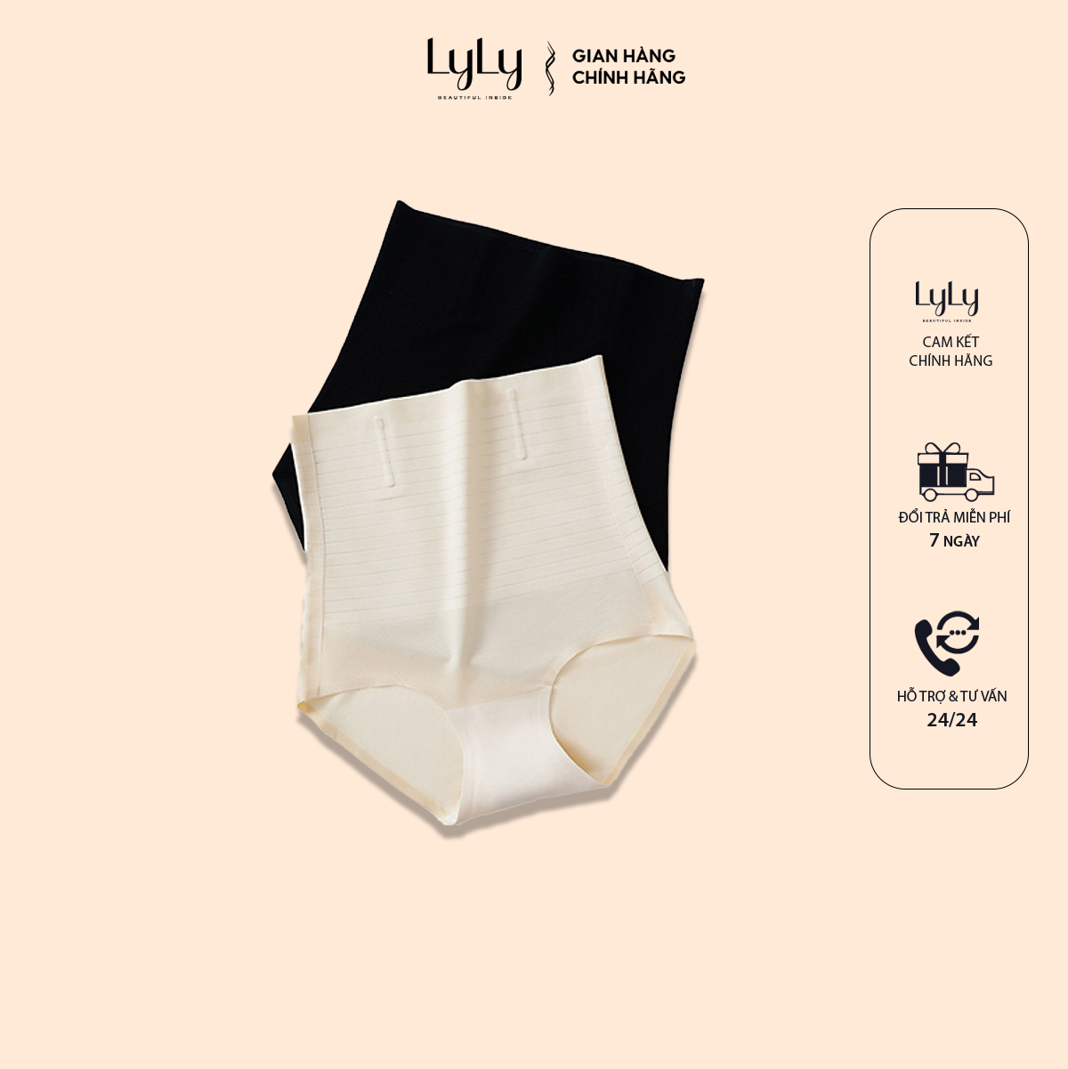 Quần lót nữ định hình gen nịt bụng cạp cao nâng mông chất su không lộ viền Lyly Lorem QG003