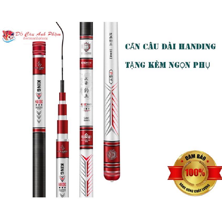 Cần Câu Cá HANDING Điếu Vương 6H Bạo Lực Cần Câu Đơn Cần Câu Đài Tặng Kèm Ngọn Phụ [Đồ câu Anh Phạm]