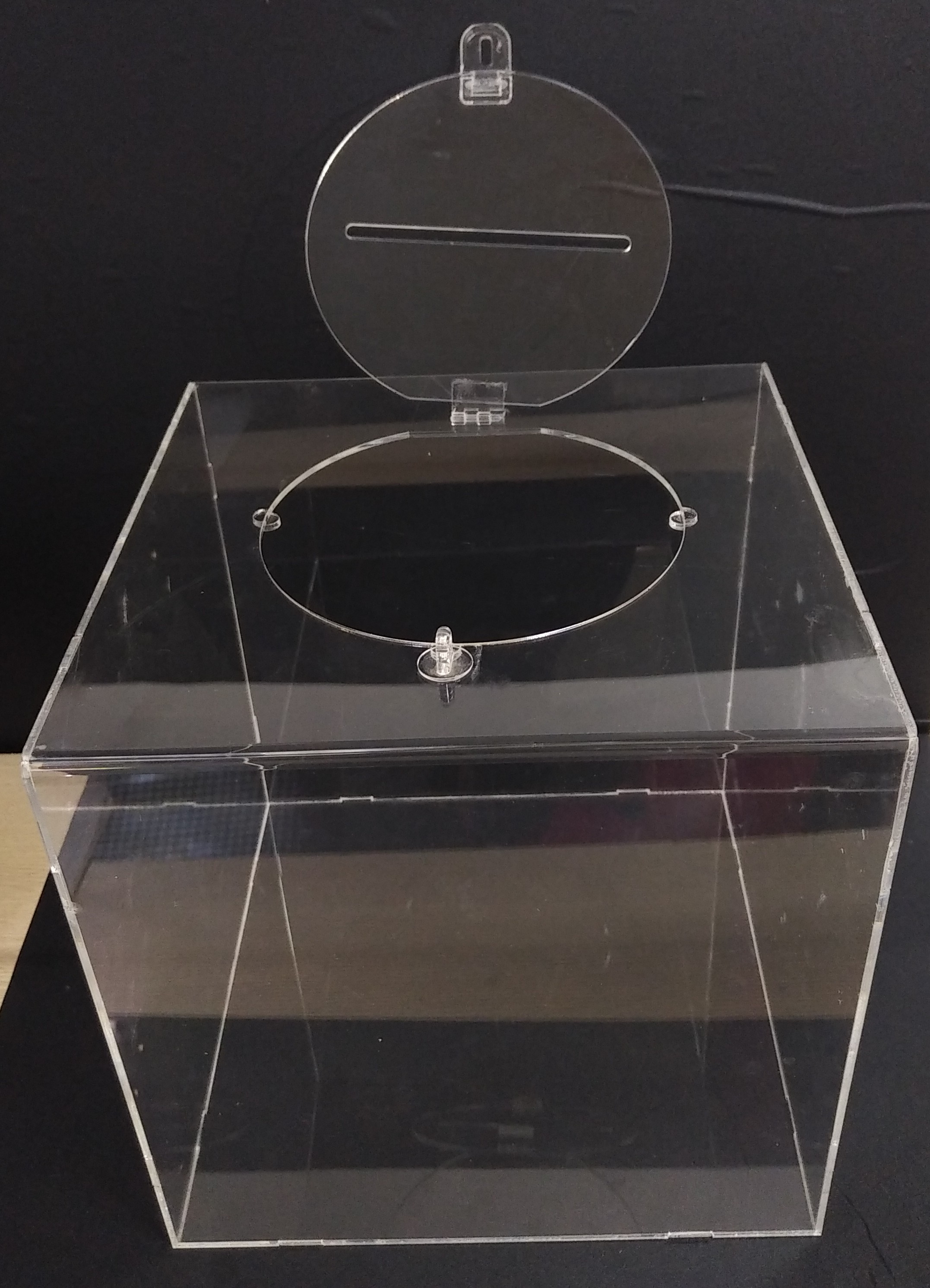 Hòm phiếu, hòm bốc thăm mica trong 30x30x30cm