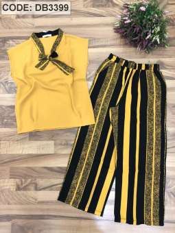 Sét bộ ống rộng vải đũi mềm-BS