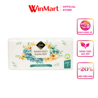 Khăn giấy rút 180 tờ 2 lớp Wimart Home