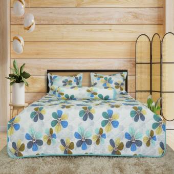 Bộ Chăn Ga Gối Cotton Hometex - Chăn Drap Gối Vải Cotton Hoa Hometex - CTY May Thiên Hà