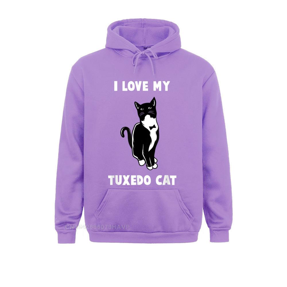 I Love My Tuxedo Cat T Shirt Cat Lover T Shirt__A11117 Sweatshirts for Men Long Sleeve Hoodies Fashionable Summer/Fall Hoods Cool I Love My Tuxedo Cat T Shirt Cat Lover T Shirt__A11117purple
