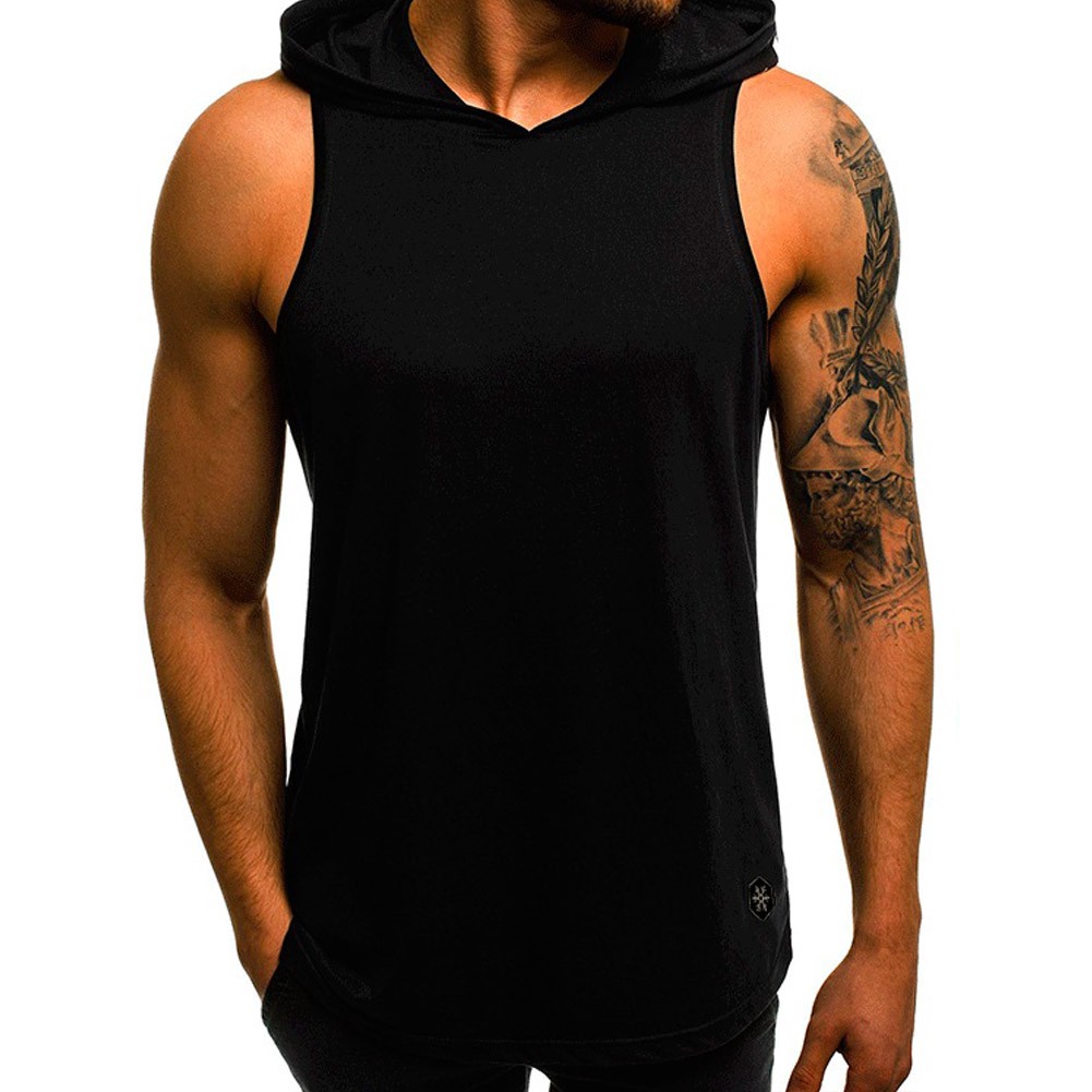 muscle tee with hood