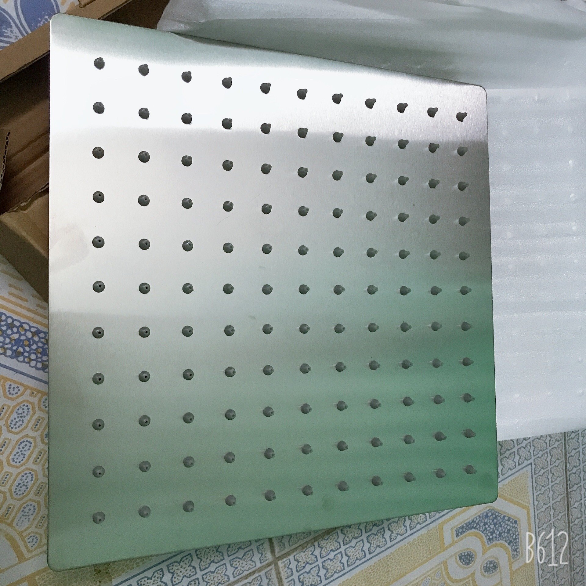 Bát sen cây tắm đứng vuông inox 304-Vòi sen cây tắm đứng 20x20cm