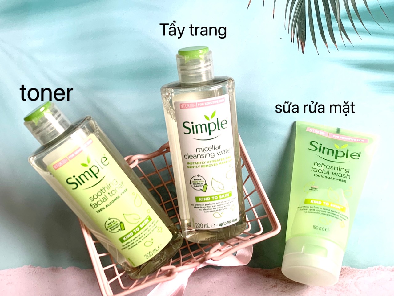 Bộ 3 sản phẩm Nước tẩy trang/ Sữa rửa mặt/ Toner Simple