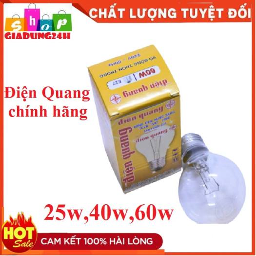 Bóng Đèn Sợi Đốt, Bóng Dây Tóc 25W,40W, 60W Điện Quang