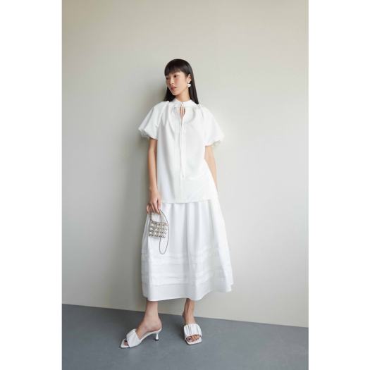 Đầm hoa xanh phối chân váy xoè trắng | Thương hiệu thời trang công sở cho  phái đẹp