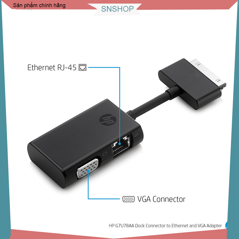 Hub HP mở rộng cổng Ethernet và VGA giúp xuất màn hình cho laptop HP Elitebook, Probook,...