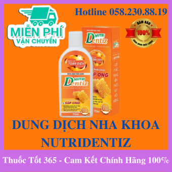 Dung Dịch Nha Khoa NUTRIDENTIZ - Cho Răng Lợi Chắc Khỏe Chai 250ml - TT1