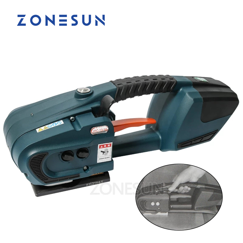 ZONESUN JDC 13mm-16mm PET PP Plastic Strapping Machine Tools Battery Powered 4.0A/12V battery Strap Machine With 2 batteries ราคา 34,960 บาท*ส่งฟรี