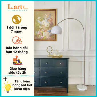Đèn cây đứng phòng khách, phòng làm việc góc đọc sách hiện đại dáng bow cong DCLA012