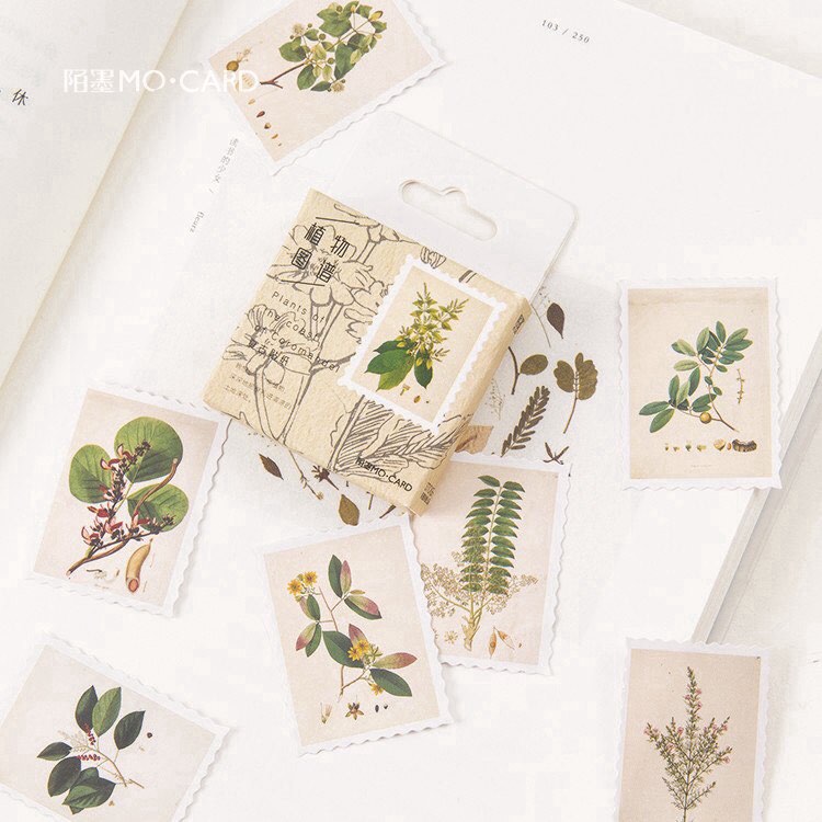 Set 45 miếng dán sticker trang trí họa tiết cây xanh dễ thương
