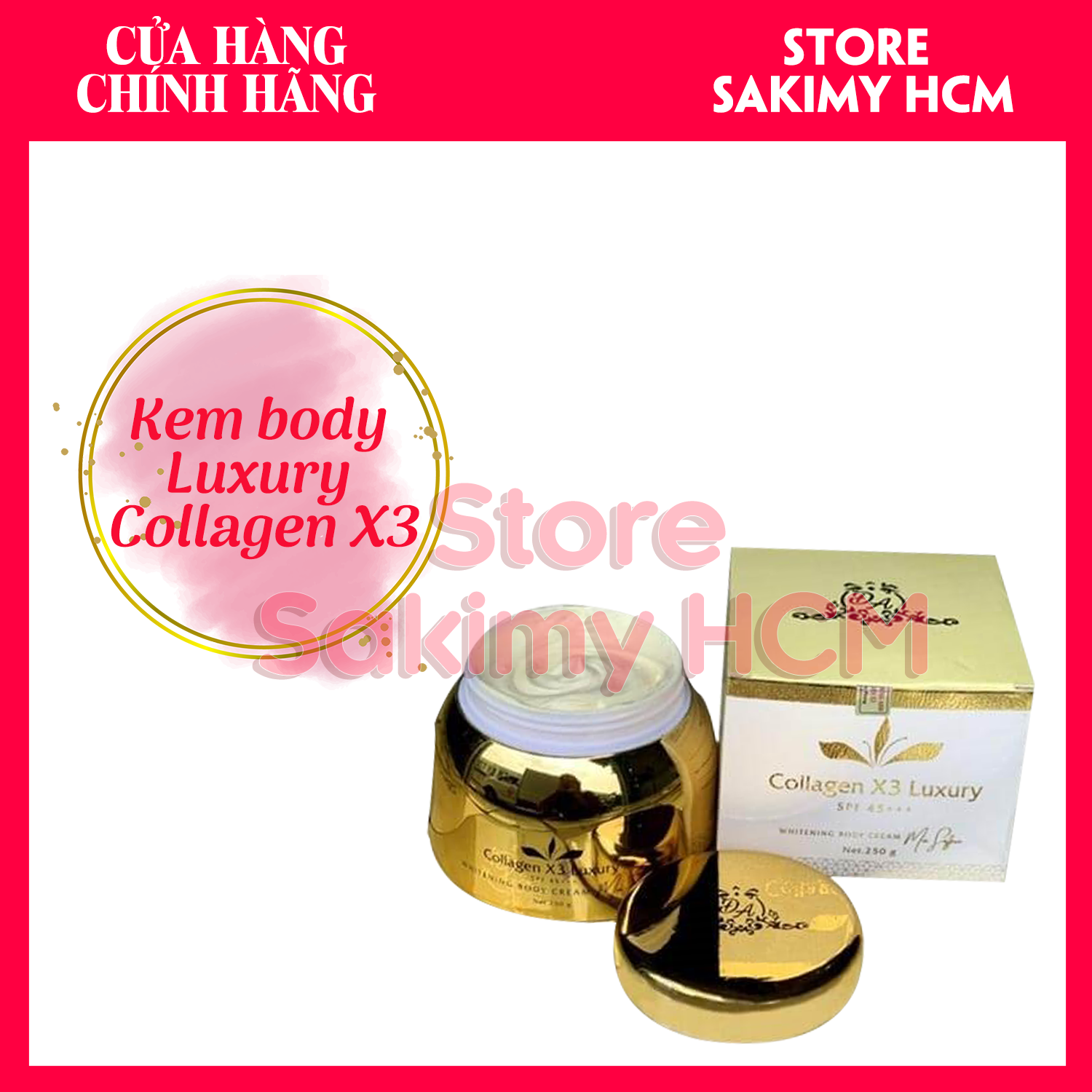 [HCM] Kem body trắng da collagen X3 LUXURY 250gr chính hãng