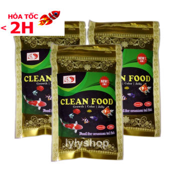 Bộ 3 gói Thức ăn cho cá, cám cá CLEAN FOOD ( 100GR) cao cấp cho các loại cá cảnh, giúp cá lớn nhanh, lên màu đẹp, phát triển mạnh