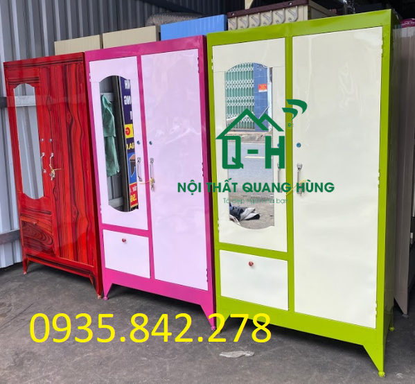 Tủ sắt 2 cánh sơn dầu cao cấp
