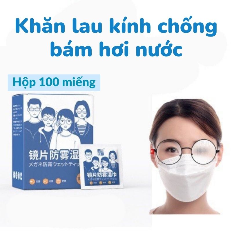 Khăn lau kính Nano hộp 100 miếng giấy lau kính chống bám hơi nước, lau sạch vân tay bụi bẩn