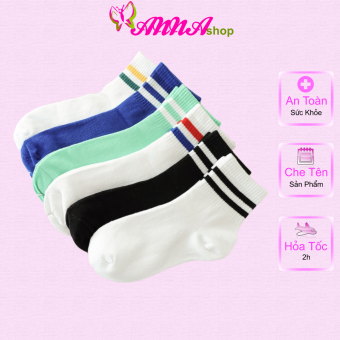 Tất vớ nữ dài mang giày thể thao 100% cotton co dãn thoải mái (MS 13009) Anna Shop