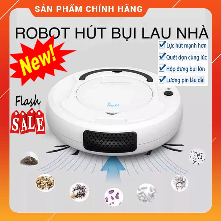 Robot hút bụi - robot tự động quét nhà - robot hút bụi tự động thông minh,tự động phát hiện khi gặp các vật cản