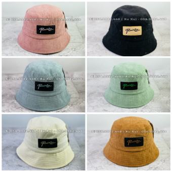 Mũ vành cụp vải nhung tăm cao cấp thêu chữ ngang logo đen cao cấp,nón tai bèo vành cụp ulzzang Hàn quốc thời trang