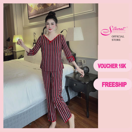 Bộ đồ mặc nhà nữ chất liệu vải thô mềm mại Ssecret