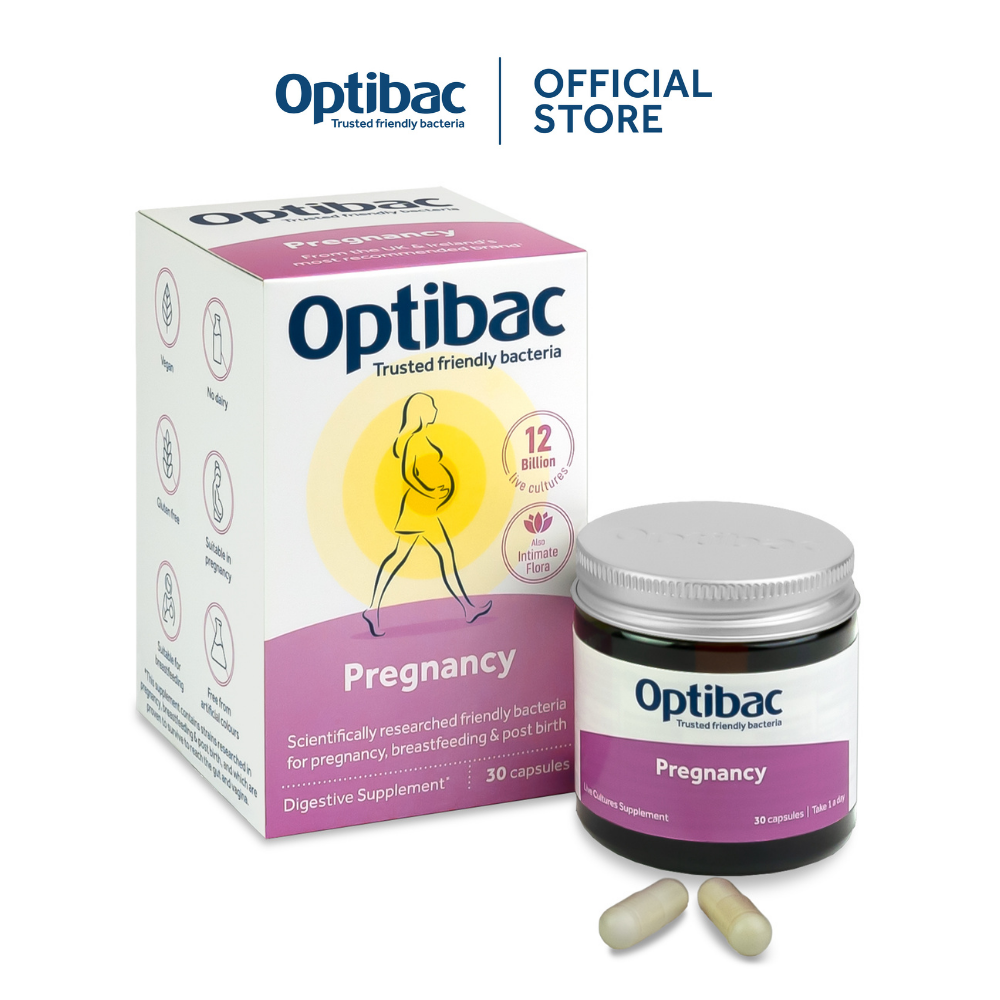 Men vi sinh Optibac Probiotics Pregnancy dành cho Phụ Nữ Có Thai và Cho Con Bú bổ sung lợi khuẩn đường ruột, bảo vệ sức khoẻ phụ khoa và tăng cường khả năng miễn dịch (30 viên)