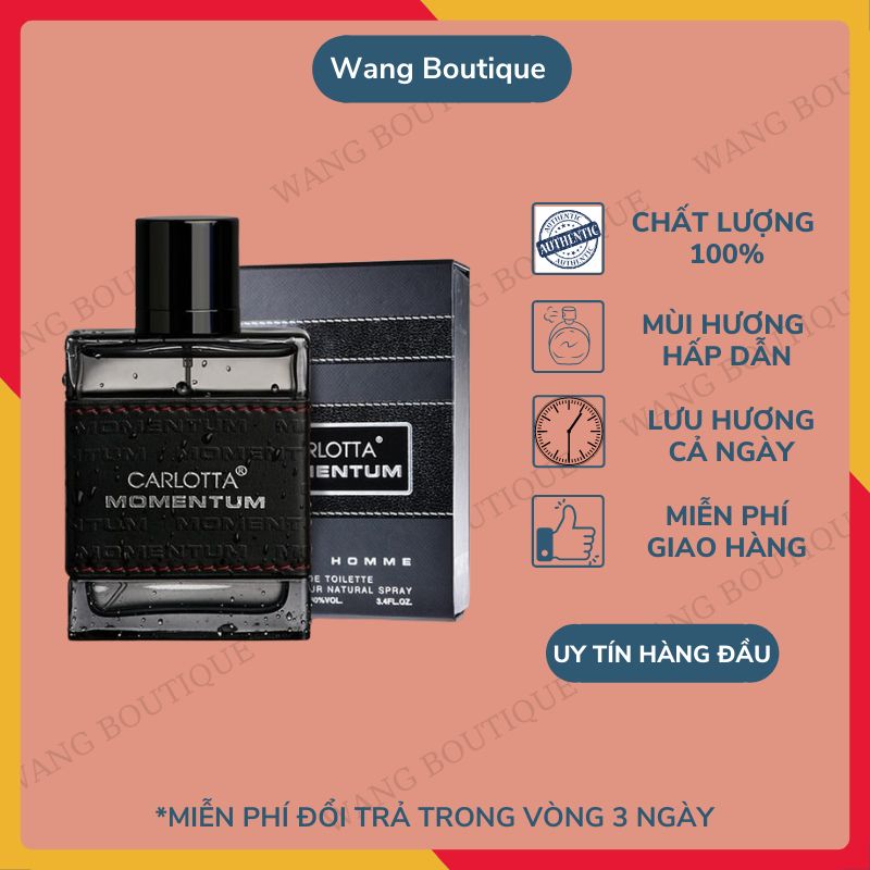 Nước Hoa Nam Thơm Lâu Carlotta Momentumn 100ml Hương Thơm Sang Trọng, Quyến Rũ Lưu Hương 12 Giờ