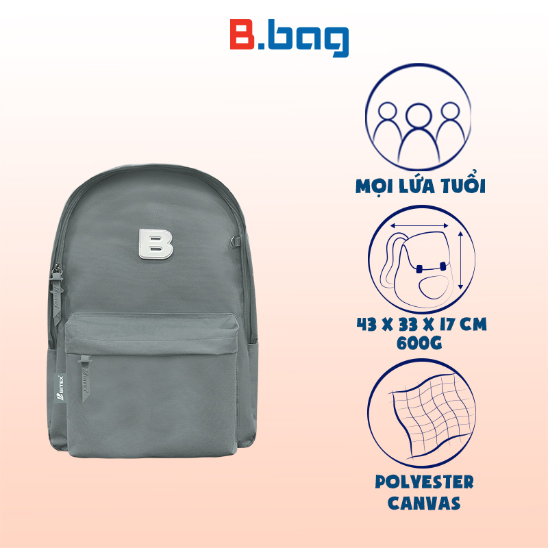 Balo thời trang bitex be unique b-015 xám