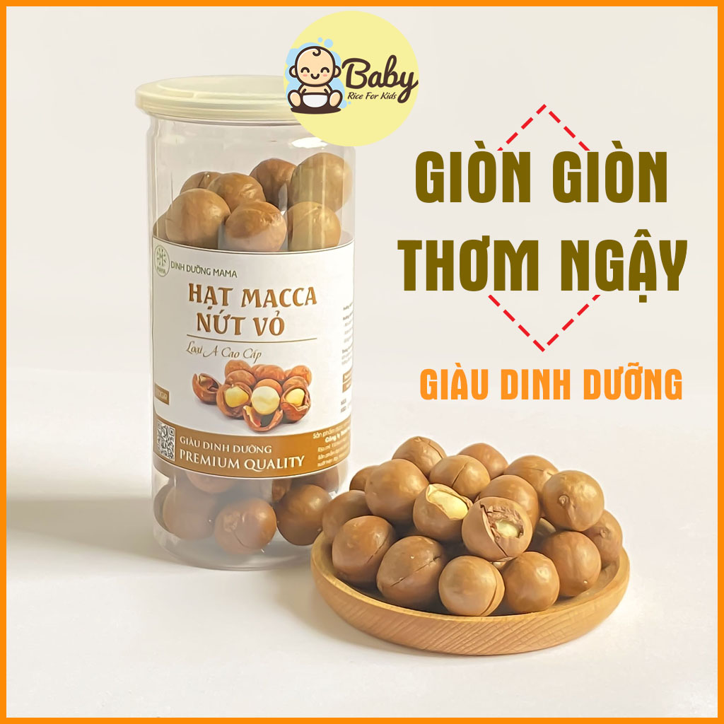 Hạt macca nứt vỏ mama 500g hạt macca daklak đã rang sấy đồ ăn vặt mẹ bầu ăn kiêng giảm cân ma012