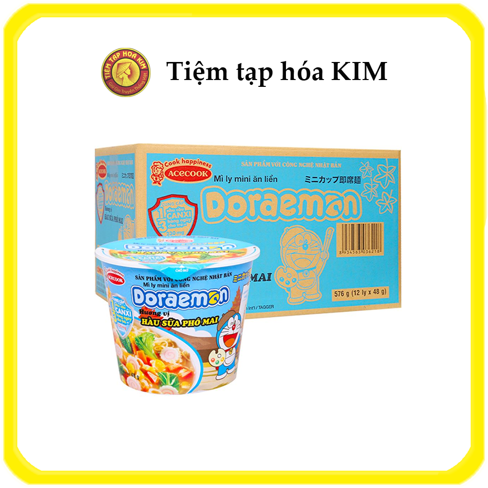 Thùng mì ly Doraemon cho trẻ em 12 ly