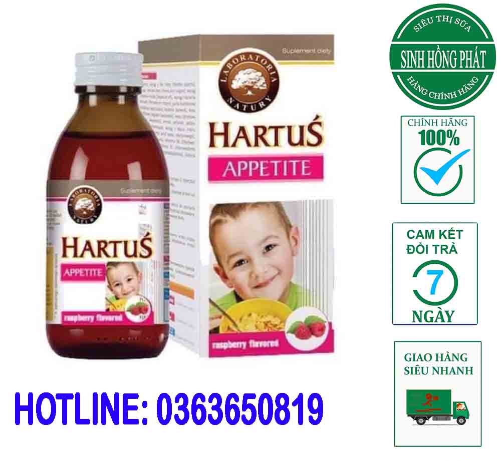 Siro ăn ngon cho bé Hartus Appetite, cải thiện chứng biếng ăn của trẻ Lọ 150ml