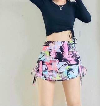 Quần Váy thể thao nữ tập gym tập yoga Thun lạnh Cao Cấp Rút dây